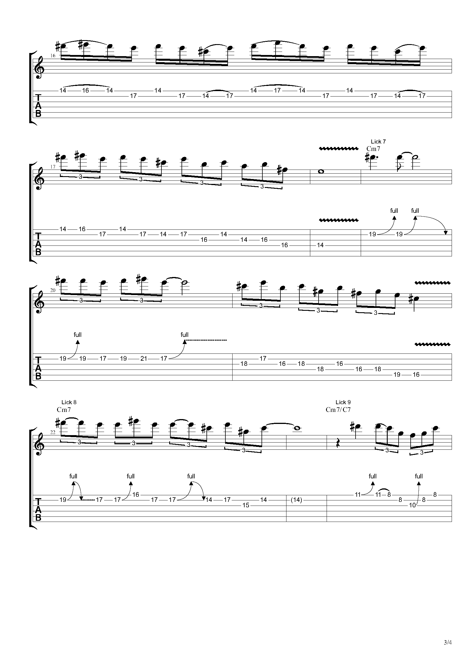 吉他谱盖瑞摩尔风格摇滚吉他练习乐句rocklickssomelicksfromgary